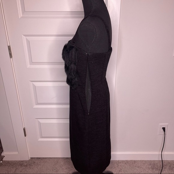 Banana Republic Fringed Cocktail Dress Black Removeable Straps Women's Size 8 - Picture 8 of 10
